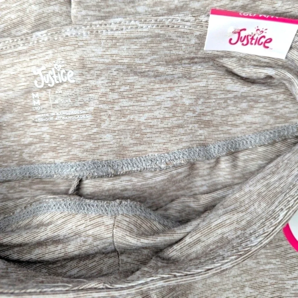 NWT Justice Girls (Size 10/Medium) Shiny Leggings With Copper Metallic Accents